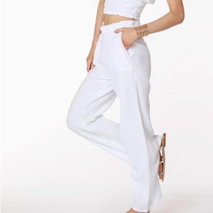 NWT BOBI WIDE LEG COTTON PANT DRAGONFRUIT COLOR